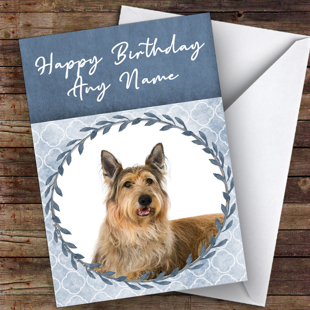 Berger De Picardie Dog Blue Animal Personalised Birthday Card