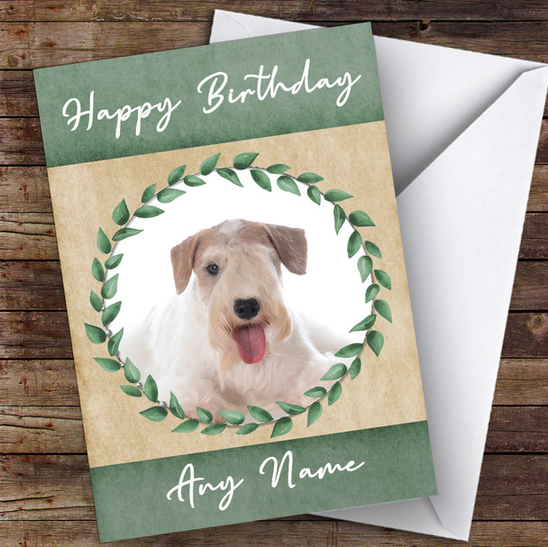 Sealyham Terrier Dog Green Animal Personalised Birthday Card