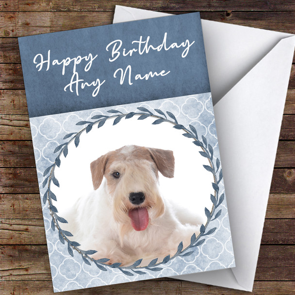 Sealyham Terrier Dog Blue Animal Personalised Birthday Card