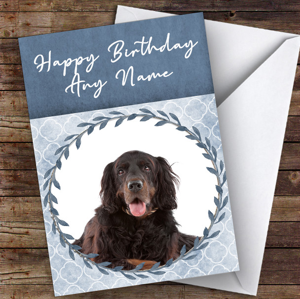Gordon Setter Dog Blue Animal Personalised Birthday Card