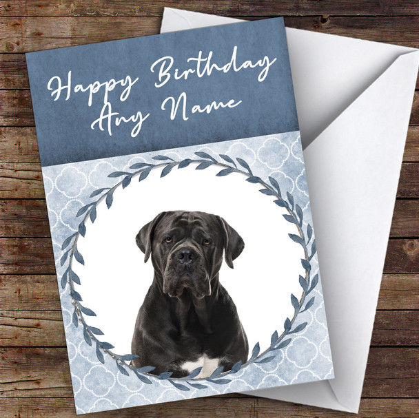 Cane Corso Dog Blue Animal Personalised Birthday Card