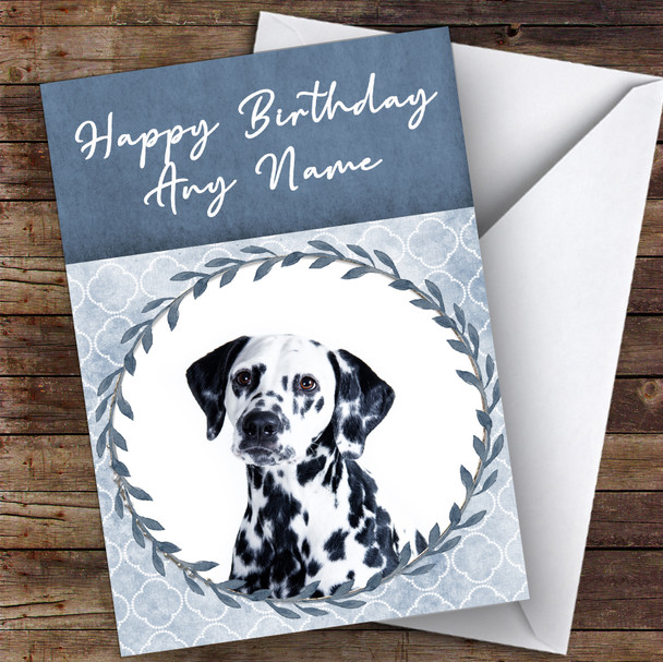 Dalmatian Dog Blue Animal Personalised Birthday Card