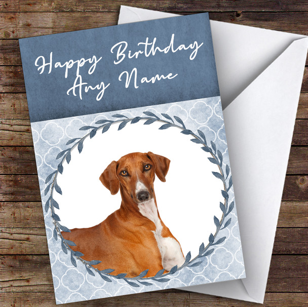 Azawakh Dog Blue Animal Personalised Birthday Card