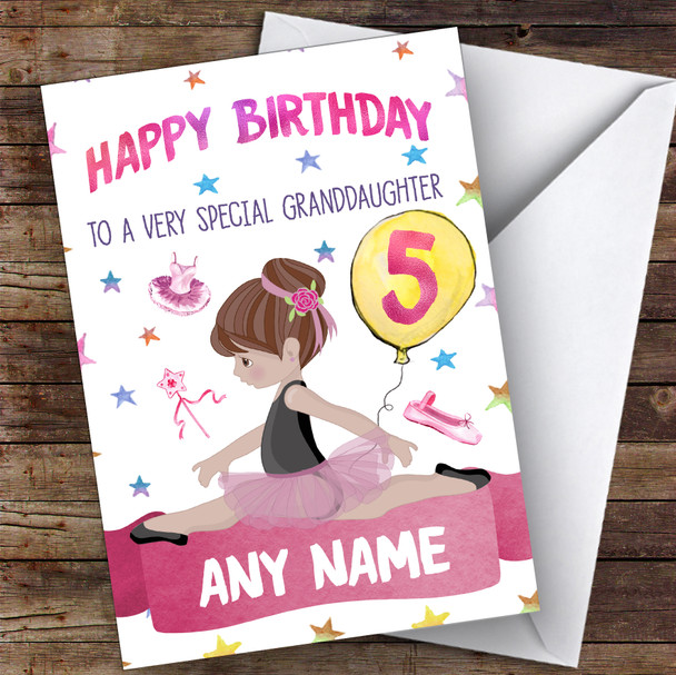 Personalised Birthday Card Ballet 7Th 8Th 9Th 10Th 11Th 12Th Granddaughter