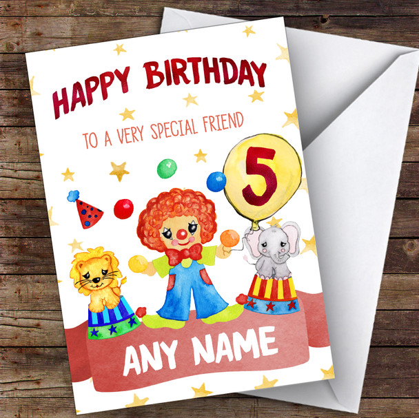 Personalised Girls Birthday Card Circus 1St 2Nd 3Rd 4Th 5Th 6Th Friend