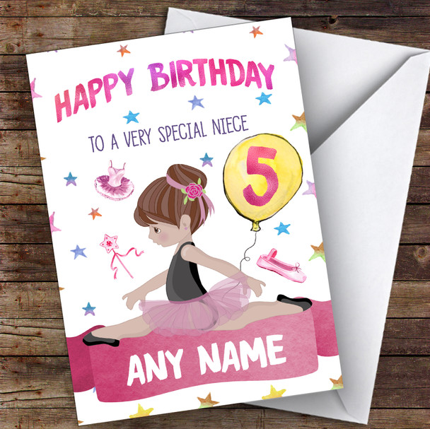 Personalised Girls Birthday Card Ballet 1St 2Nd 3Rd 4Th 5Th 6Th Niece