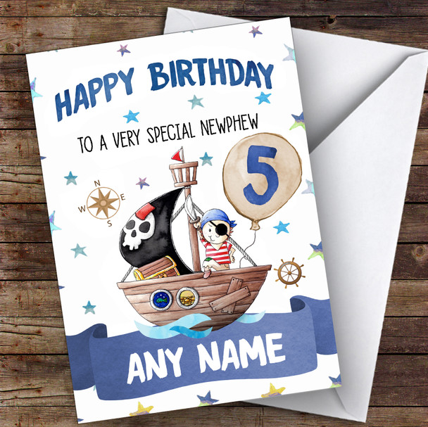 Personalised Birthday Card Pirate 7Th 8Th 9Th 10Th 11Th 12Th Nephew