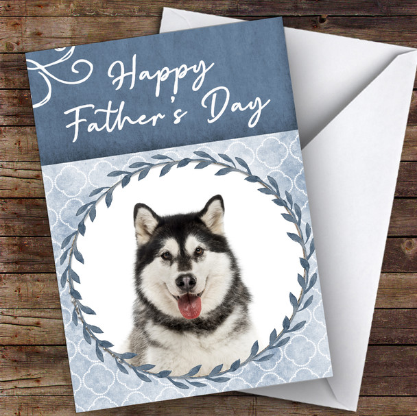 Alaskan Malamute Dog Traditional Animal Personalised Father's Day Card