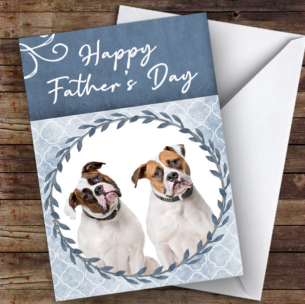 American Bulldog Dog Traditional Animal Personalised Father's Day Card