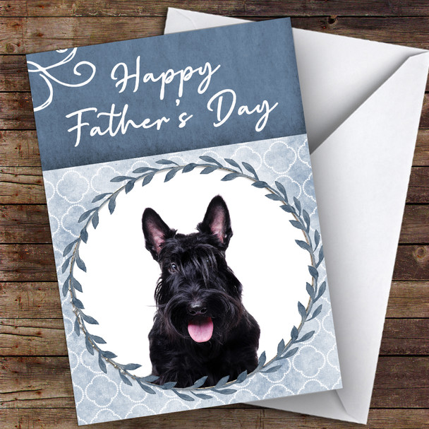 Scottish Terrier Dog Traditional Animal Personalised Father's Day Card