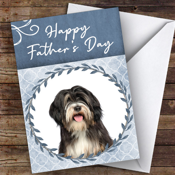 Tibetan Terrier Dog Traditional Animal Personalised Father's Day Card