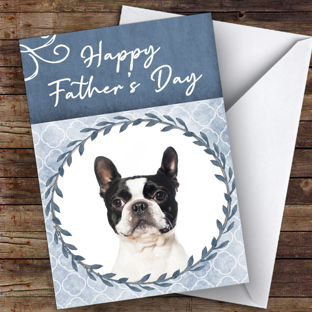 Boston Terrier Dog Traditional Animal Personalised Father's Day Card