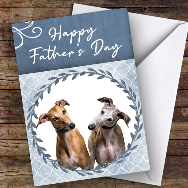 Greyhound Dog Traditional Animal Personalised Father's Day Card