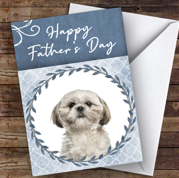 Shih Tzu Dog Traditional Animal Personalised Father's Day Card