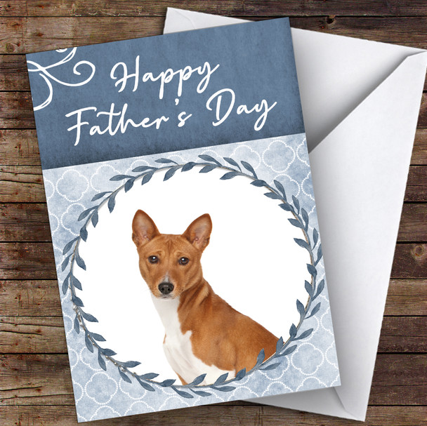 Basenji Dog Traditional Animal Personalised Father's Day Card