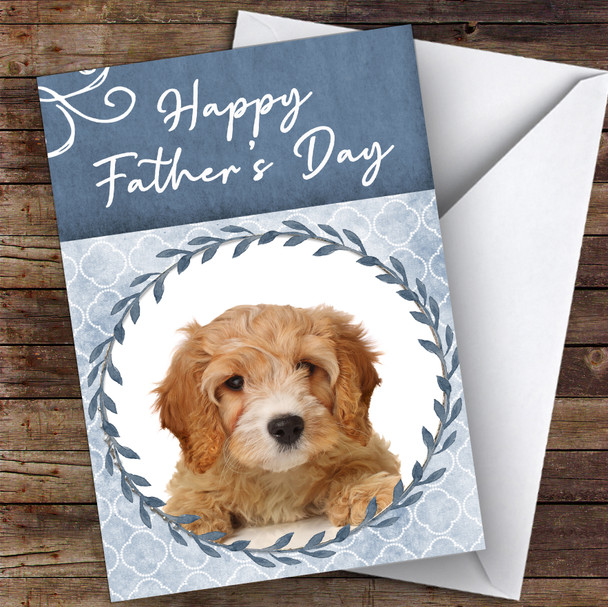 Cavapoo Dog Traditional Animal Personalised Father's Day Card