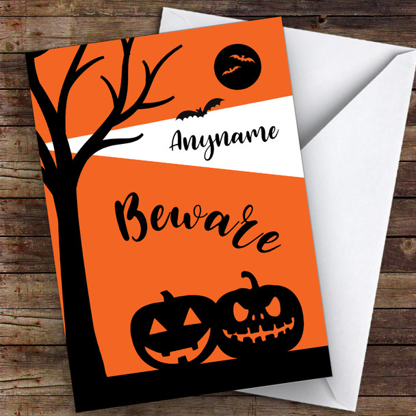 Silhouette Pumpkins Personalised Happy Halloween Card