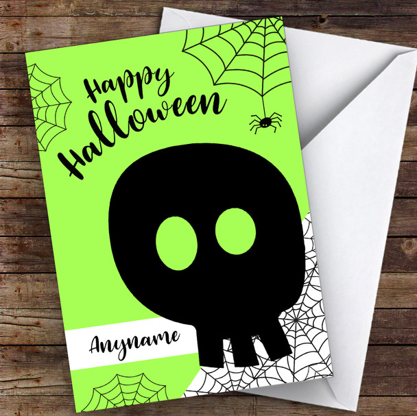 Silhouette Skull Personalised Happy Halloween Card