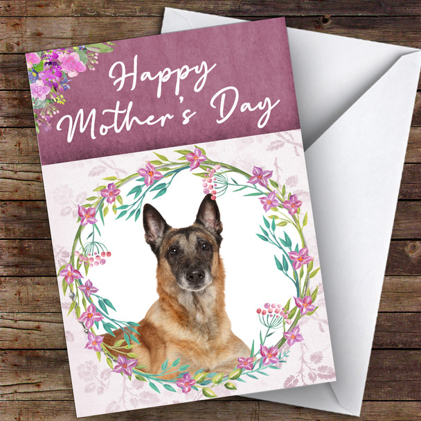 Belgian Shepherd Malinois Dog Traditional Animal Personalised Mother's Day Card