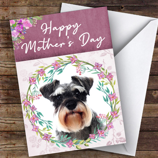 Miniature Schnauzer Dog Traditional Animal Personalised Mother's Day Card