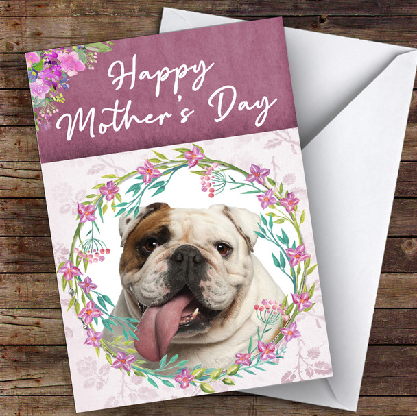 English Bulldog Dog Traditional Animal Personalised Mother's Day Card