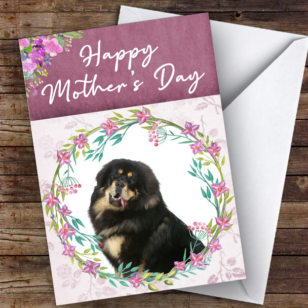 Tibetan Mastiff Dog Traditional Animal Personalised Mother's Day Card