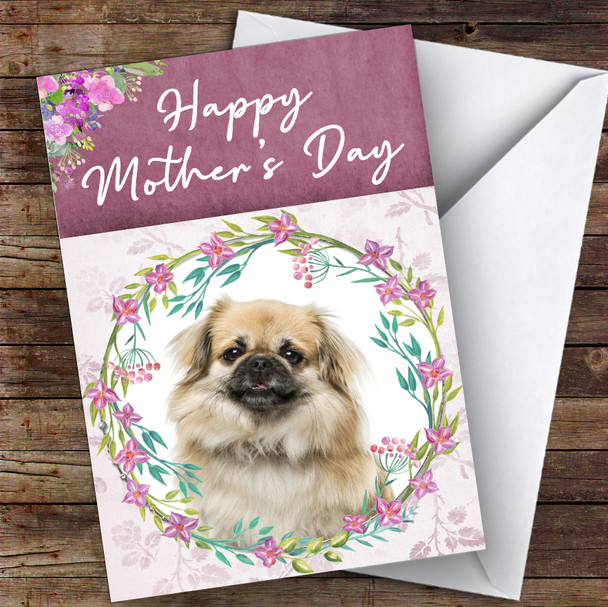 Tibetan Spaniel Dog Traditional Animal Personalised Mother's Day Card
