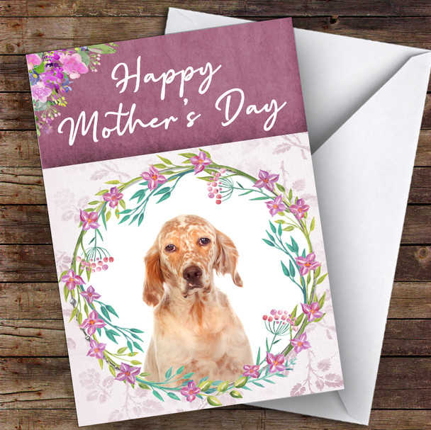 English Setter Dog Traditional Animal Personalised Mother's Day Card