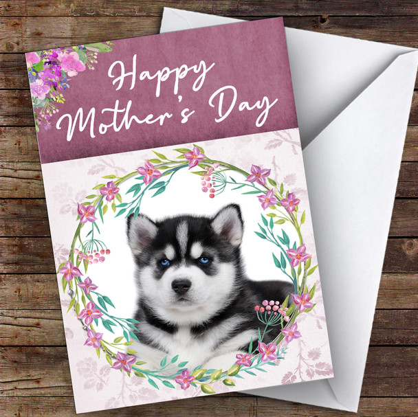 Siberian Husky Dog Traditional Animal Personalised Mother's Day Card