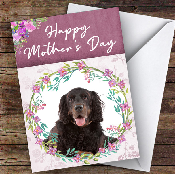 Gordon Setter Dog Traditional Animal Personalised Mother's Day Card