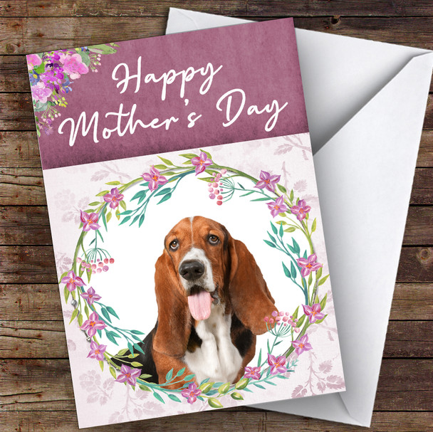 Basset Hound Dog Traditional Animal Personalised Mother's Day Card