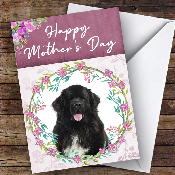Newfoundland Dog Traditional Animal Personalised Mother's Day Card