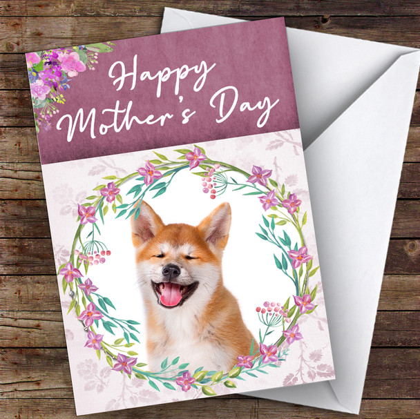 Akita Inu Dog Traditional Animal Personalised Mother's Day Card
