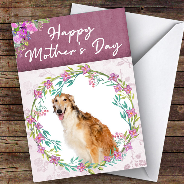 Borzoi Dog Traditional Animal Personalised Mother's Day Card