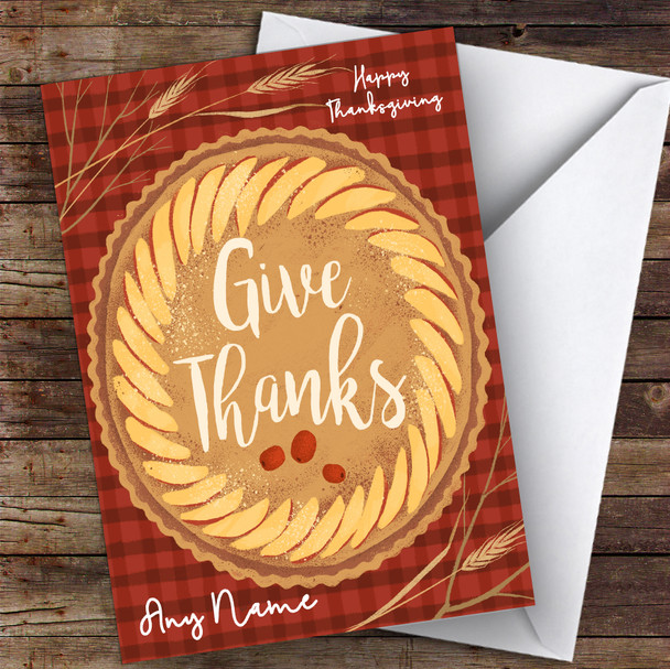 Red Pie Personalised Happy Thanksgiving Card