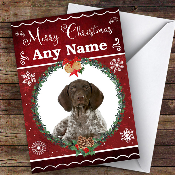German Shorthaired Pointer Dog Traditional Animal Personalised Christmas Card