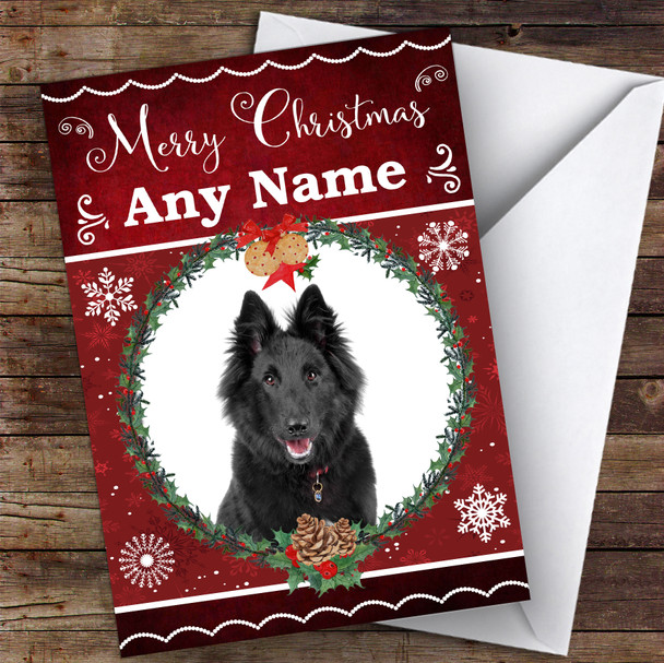 Belgian Shepherd Sheepdog Dog Traditional Animal Personalised Christmas Card