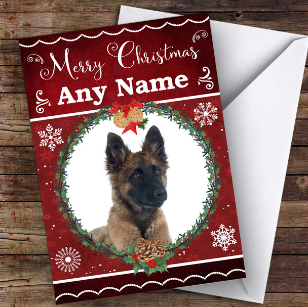 Belgian Shepherd Tervuren Dog Traditional Animal Personalised Christmas Card