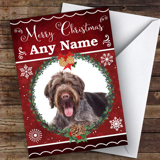 German Wirehaired Pointer Dog Traditional Animal Personalised Christmas Card