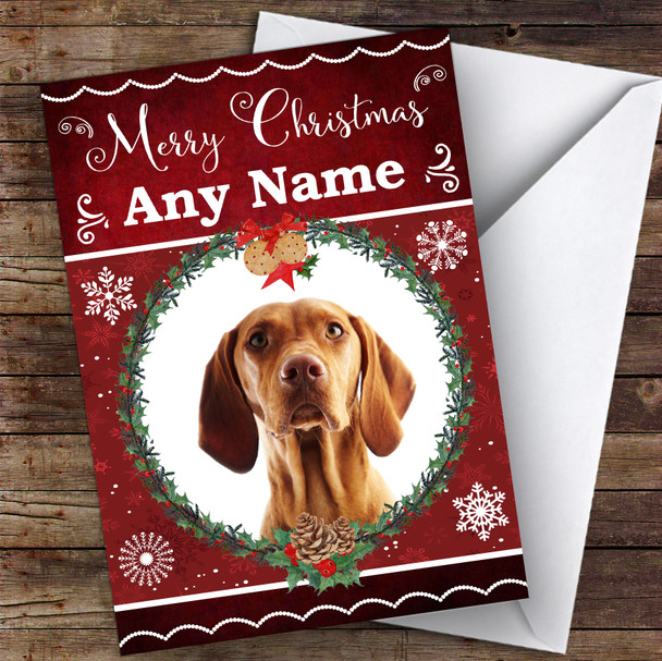 Hungarian Vizsla Pointer Dog Traditional Animal Personalised Christmas Card