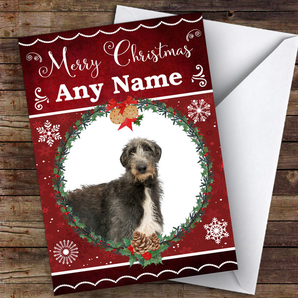 Scottish Deerhound Dog Traditional Animal Personalised Christmas Card