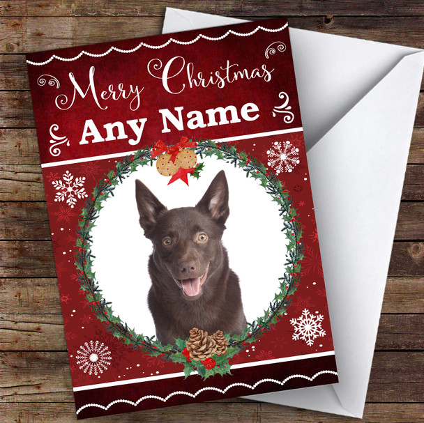 Australian Kelpie Dog Traditional Animal Personalised Christmas Card