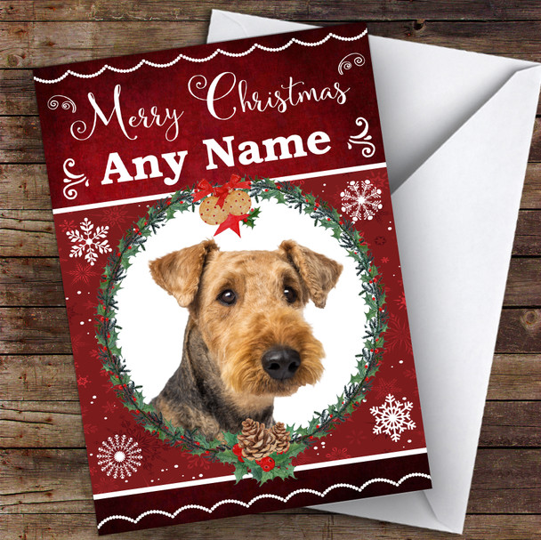 Airedale Terrier Dog Traditional Animal Personalised Christmas Card