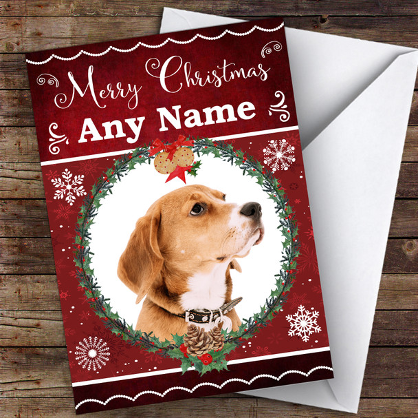 English Foxhound Dog Traditional Animal Personalised Christmas Card