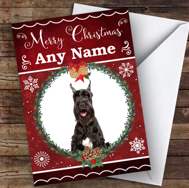 Giant Schnauzer Dog Traditional Animal Personalised Christmas Card