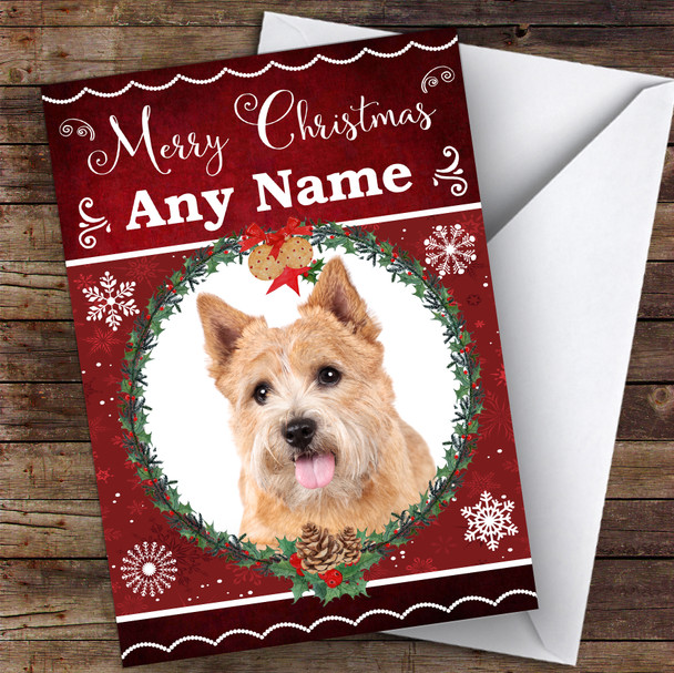Norwich Terrier Dog Traditional Animal Personalised Christmas Card
