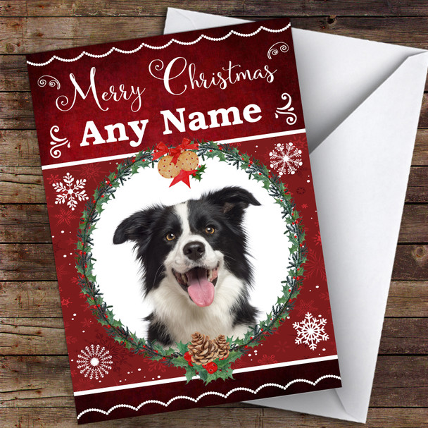 Border Collie Dog Traditional Animal Personalised Christmas Card