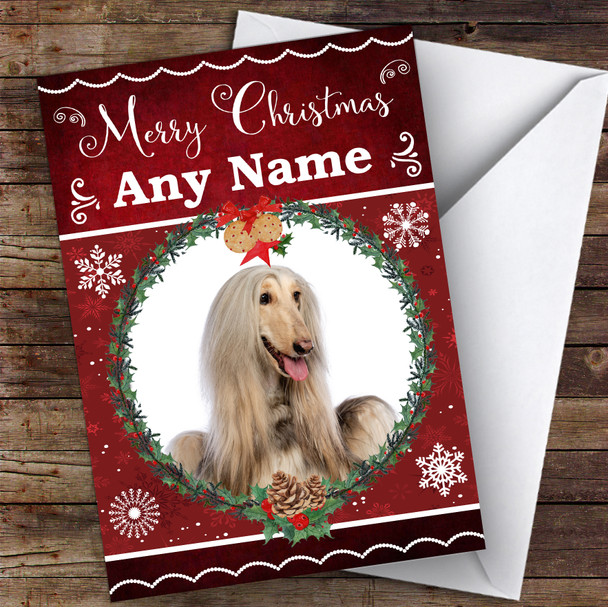 Afghan Hound Dog Traditional Animal Personalised Christmas Card