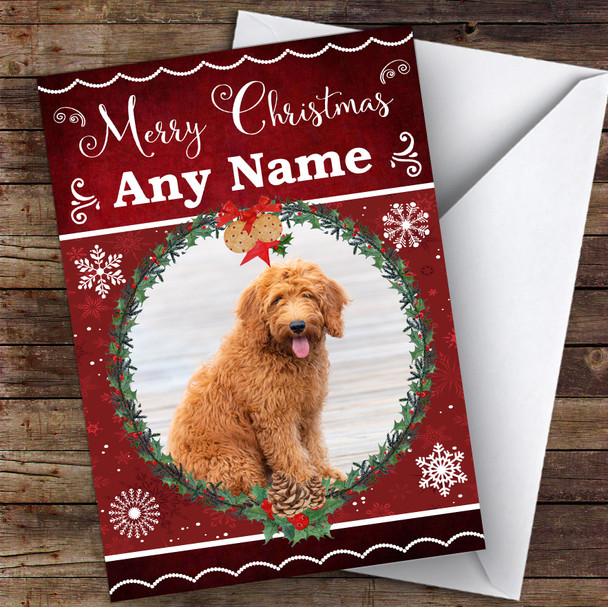 Goldendoodle Dog Traditional Animal Personalised Christmas Card