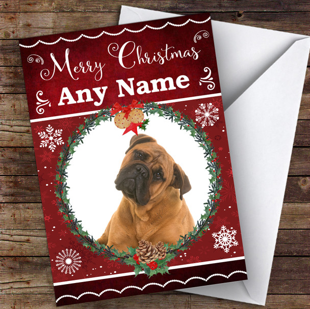 Bullmastiff Dog Traditional Animal Personalised Christmas Card